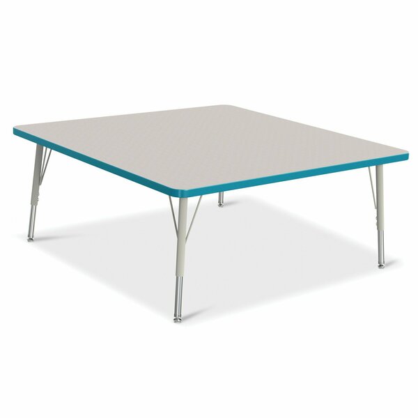 Jonti-Craft Berries Square Activity Table, 48 in. x 48 in., E-height, Freckled Gray/Teal/Gray 6418JCE005